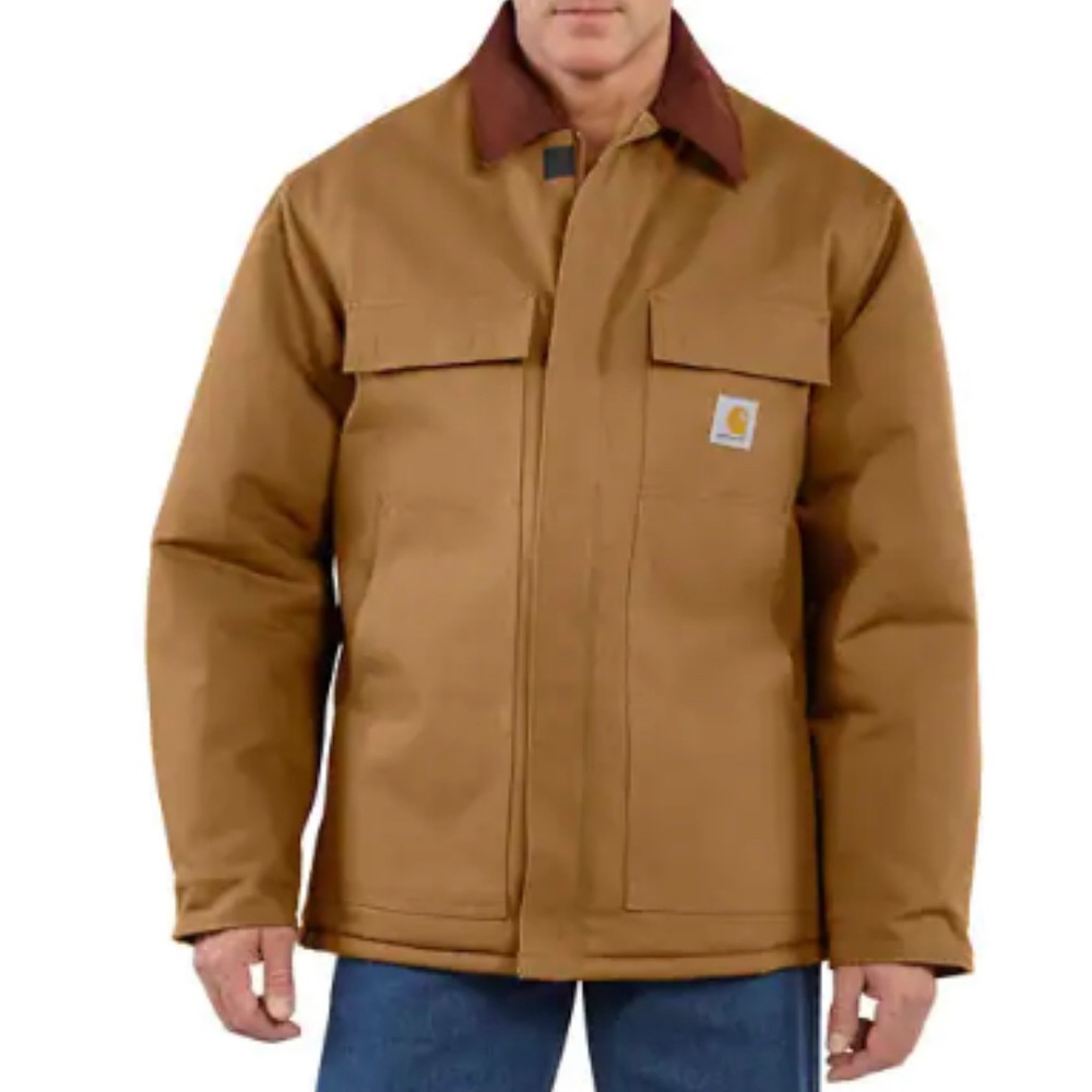NWT CARHARTT INSULATED COAT caramel canvas with corduroy collar 3XL